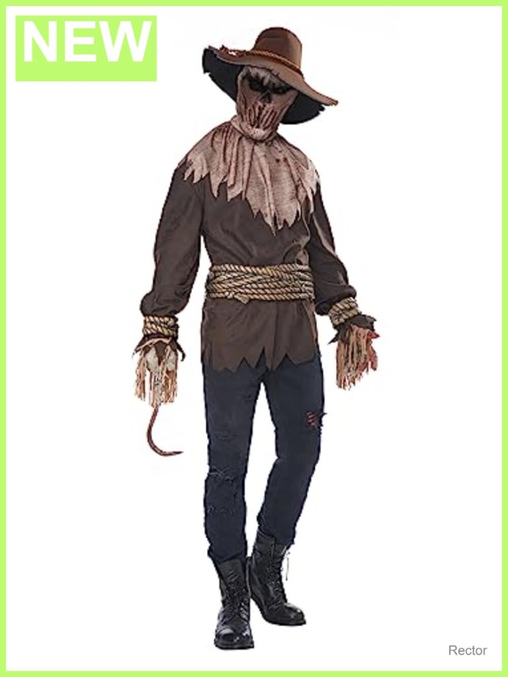 Men's Killer in the Cornfield Costume Hat Mask Collar Shirt Belt Wrist Cuffs